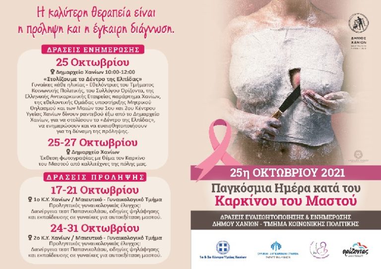 Δράσεις του Δήμου Χανίων για την Πρόληψη και Ενημέρωση κατά του Καρκίνου του Μαστού